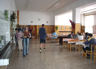 The interior of the school cafeteria